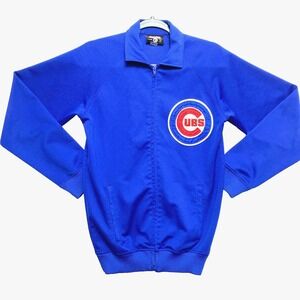 Stitches Chicago Cubs Jacket Youth XL Blue Polyester Windbreaker Full Zip